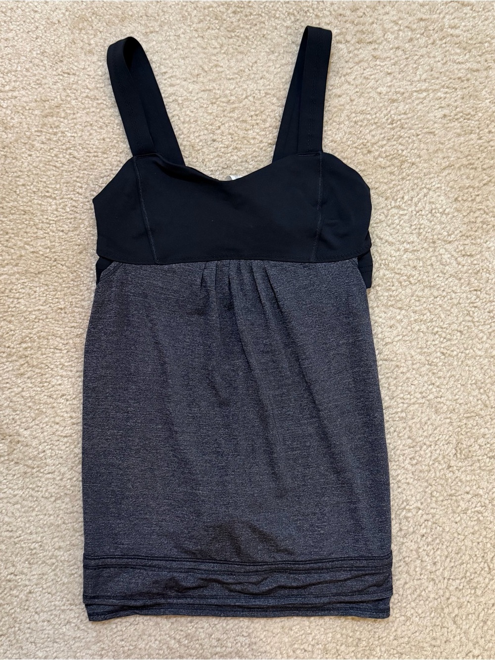 Lululemon Run Back on Track Tank Heathered Black Size 4